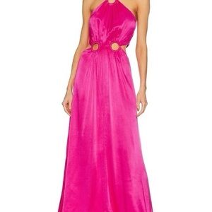 Elliatt Hot Halter Maxi Dress with Tortoiseshell Ring Cutouts